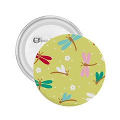 Colorful Dragonflies And White Flowers Pattern 2 25  Buttons by Bigfootshirtshop