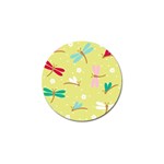 Colorful Dragonflies And White Flowers Pattern Golf Ball Marker Front