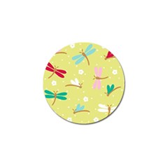 Colorful Dragonflies And White Flowers Pattern Golf Ball Marker (4 Pack) by Bigfootshirtshop