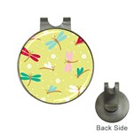 Colorful Dragonflies And White Flowers Pattern Hat Clips with Golf Markers Front