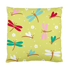 Colorful Dragonflies And White Flowers Pattern Standard Cushion Case (two Sides) by Bigfootshirtshop