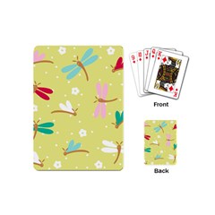 Colorful Dragonflies And White Flowers Pattern Playing Cards (mini)  by Bigfootshirtshop