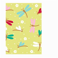 Colorful Dragonflies And White Flowers Pattern Large Garden Flag (two Sides) by Bigfootshirtshop