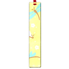 Colorful Dragonflies And White Flowers Pattern Large Book Marks by Bigfootshirtshop