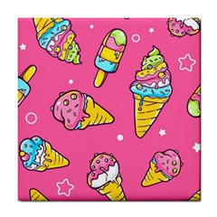 Summer Ice Creams Flavors Pattern Tile Coasters