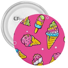 Summer Ice Creams Flavors Pattern 3  Buttons