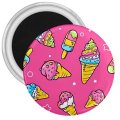 Summer Ice Creams Flavors Pattern 3  Magnets