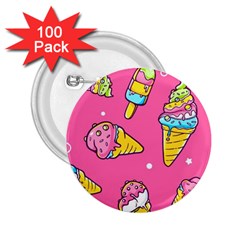 Summer Ice Creams Flavors Pattern 2.25  Buttons (100 pack) 