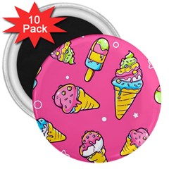 Summer Ice Creams Flavors Pattern 3  Magnets (10 pack) 