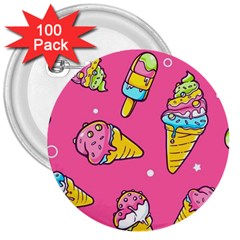 Summer Ice Creams Flavors Pattern 3  Buttons (100 pack) 