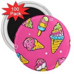 Summer Ice Creams Flavors Pattern 3  Magnets (100 pack)