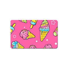 Summer Ice Creams Flavors Pattern Magnet (Name Card)