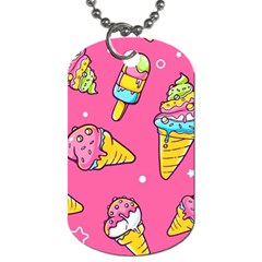 Summer Ice Creams Flavors Pattern Dog Tag (One Side)