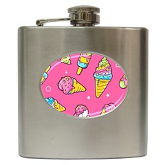 Summer Ice Creams Flavors Pattern Hip Flask (6 Oz) by Bigfootshirtshop