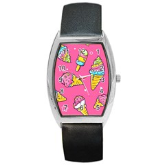 Summer Ice Creams Flavors Pattern Barrel Style Metal Watch by Bigfootshirtshop