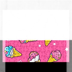 Summer Ice Creams Flavors Pattern Rectangular Jigsaw Puzzl