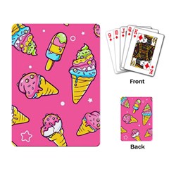 Summer Ice Creams Flavors Pattern Playing Card