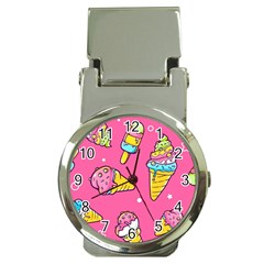 Summer Ice Creams Flavors Pattern Money Clip Watches