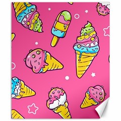 Summer Ice Creams Flavors Pattern Canvas 8  x 10 