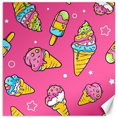 Summer Ice Creams Flavors Pattern Canvas 12  x 12  