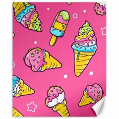 Summer Ice Creams Flavors Pattern Canvas 16  x 20  