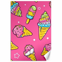 Summer Ice Creams Flavors Pattern Canvas 20  x 30  