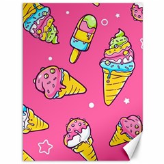 Summer Ice Creams Flavors Pattern Canvas 36  x 48  