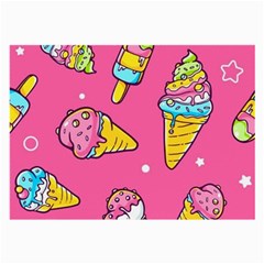 Summer Ice Creams Flavors Pattern Large Glasses Cloth (2-Side)