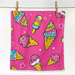 Summer Ice Creams Flavors Pattern Face Towel