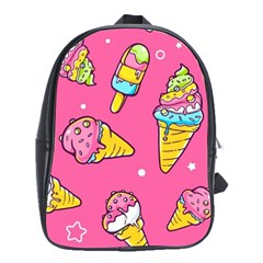 Summer Ice Creams Flavors Pattern School Bag (Large)