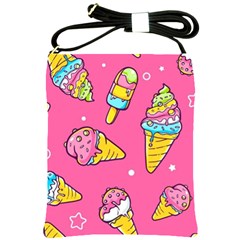 Summer Ice Creams Flavors Pattern Shoulder Sling Bags