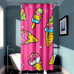 Summer Ice Creams Flavors Pattern Shower Curtain 36  x 72  (Stall) 