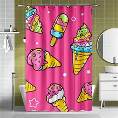 Summer Ice Creams Flavors Pattern Shower Curtain 48  x 72  (Small) 