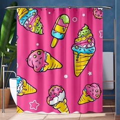 Summer Ice Creams Flavors Pattern Shower Curtain 60  x 72  (Medium) 