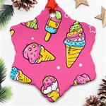 Summer Ice Creams Flavors Pattern Ornament (Snowflake) Front