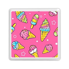 Summer Ice Creams Flavors Pattern Memory Card Reader (Square) 