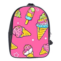 Summer Ice Creams Flavors Pattern School Bag (XL)