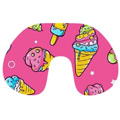 Summer Ice Creams Flavors Pattern Travel Neck Pillows