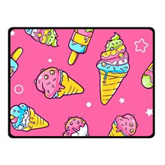 Summer Ice Creams Flavors Pattern Double Sided Fleece Blanket (Small) 