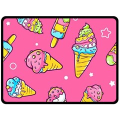 Summer Ice Creams Flavors Pattern Double Sided Fleece Blanket (large)  by Bigfootshirtshop