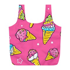 Summer Ice Creams Flavors Pattern Full Print Recycle Bags (L) 