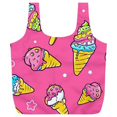 Summer Ice Creams Flavors Pattern Full Print Recycle Bags (L) 