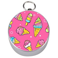 Summer Ice Creams Flavors Pattern Silver Compasses