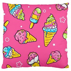 Summer Ice Creams Flavors Pattern Large Flano Cushion Case (One Side)