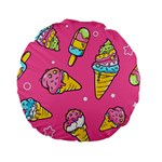 Summer Ice Creams Flavors Pattern Standard 15  Premium Flano Round Cushions Front