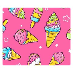 Summer Ice Creams Flavors Pattern Double Sided Flano Blanket (Small) 