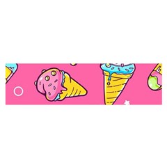 Summer Ice Creams Flavors Pattern Satin Scarf (Oblong)