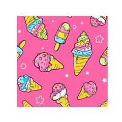 Summer Ice Creams Flavors Pattern Small Satin Scarf (Square)