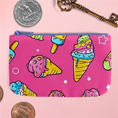 Summer Ice Creams Flavors Pattern Large Coin Purse