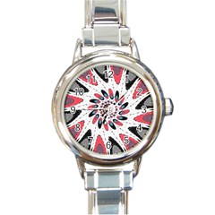 High Contrast Twirl Round Italian Charm Watch by linceazul